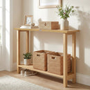 47 Inch Solid Wood Console Table with Teak Wood Frame and Storage Shelf by LJGDeals