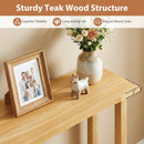 47 Inch Solid Wood Console Table with Teak Wood Frame and Storage Shelf by LJGDeals