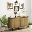 47 Inch Sideboard Buffet Cabinet with Adjustable Shelves for Kitchen Dining Room Living Room Entryway-Oak by LJGDeals