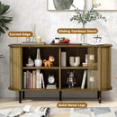 47 Inch Sideboard Buffet Cabinet with Adjustable Shelves for Kitchen Dining Room Living Room Entryway-Oak by LJGDeals
