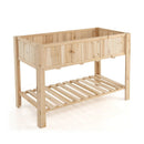 47 Inch Wooden Raised Garden Bed with Bottom Shelf and Bed Liner by LJGDeals