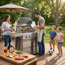 75300 BTU 6 Burners Deluxe Stainless Steel Gas Outdoor Kitchen Barbecue Island Grill by HouseOfZazla