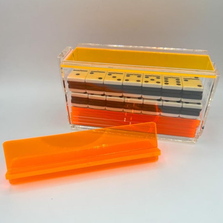 Acrylic Domino Set With Matching Racks