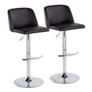 Toriano - Contemporary Adjustable Barstool With Swivel & Rounded T Footrest (Set of 2) by HouseOfZazla