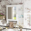 Wall Mounted Bathroom Storage Cabinet, Medicine Cabinets With Large Mirror Door, Adjustable Shelves And Three Open Storage Levels(Not Include Bathroom Vanity) by HouseOfZazla