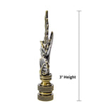 Leaves Lamp Finial Antique Brass Metal 3"h