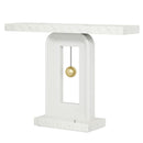 Console Table With Geometric Base For Living Roo - White / Gold by HouseOfZazla