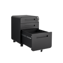 3 Drawer Mobile File Cabinet Under Desk Office,Simple Style Versatile Storage Cabinet for Legal/Letter/A4 Files, 5 Wheel Design Anti-Tilting Cold Rolled Steel Waterproof Moisture-Proof Black