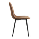 A set of 4 modern medieval style restaurant cushioned side chairs, equipped with soft cushions and black metal legs, suitable for kitchens, lounges, and farmhouses.