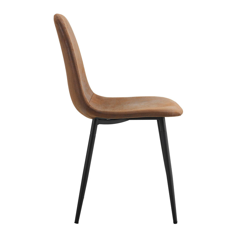 A set of 4 modern medieval style restaurant cushioned side chairs, equipped with soft cushions and black metal legs, suitable for kitchens, lounges, and farmhouses.