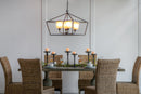 26" Iron Chandelier - Sleek Industrial Style