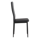 Modern 5 Piece Dining Table Set With Glass Top And Chairs - Black