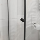 Corner Shower Enclosure, Frameless Pivot Door - Matte Black by HouseOfZazla