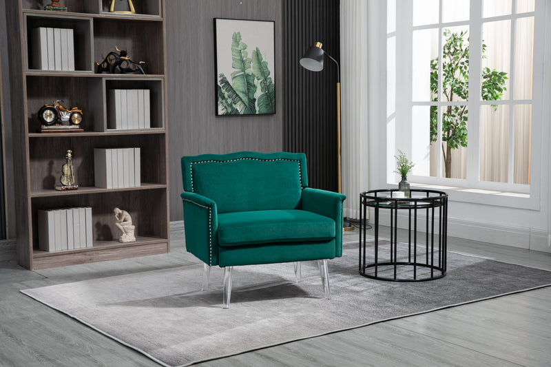 Accent Chair, Living Room Chair / leisure single sofa with acrylic feet