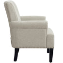 Accent Rivet Tufted Polyester Armchair, Cream