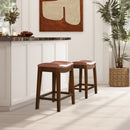 Barlow - Backless Saddle Counter Stool - Brown by HouseOfZazla