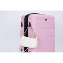 3 Piece Luggage Sets PC Lightweight & Durable Expandable Suitcase with Two Hooks, Double Spinner Wheels, TSA Lock, (21/25/29) Pink