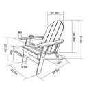 Folding Adirondack Chair with Dual Cup Holder - White