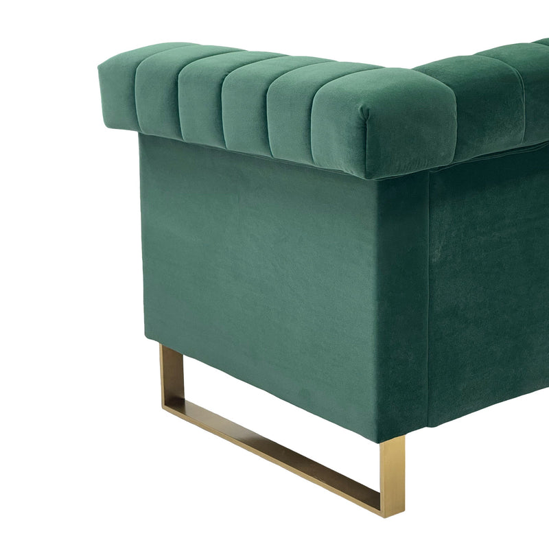 Emerald Green Velvet 2 Piece Sofa Set, photo 9 of 10