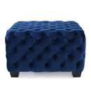 Modern Glam Ottoman With Upholstery And Button Tufted Design
