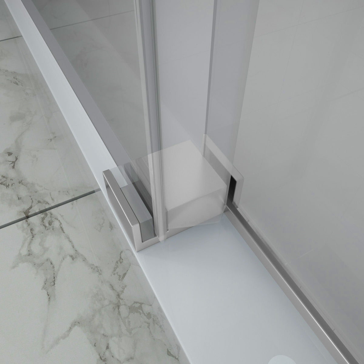 Single Sliding Bypass Shower Door Enclosure With Tempered Glass, photo 13 of 33