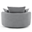 360° Swivel Accent Barrel Chair With Dual Layer Cushion And 3 Removable Pillows