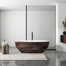 67 Inch Freestanding Solid Surface Soaking Bathtub