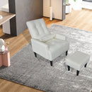 Living Room Sofa Single Chair And Ottoman, Modern Multi-Function Fabric Living Room Sofa Lounge Chair Bed And Stool. Soft Leisure Single Chair Adjustable Into 5 Angles With Sofa Bed by HouseOfZazla