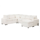 Sectional Sofa Pull-Out Sofa Bed Sleeper With A Storage Ottoman, Three Pillows And Charging Devices For Living Room by HouseOfZazla