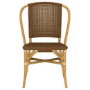 Lexley Woven Rattan Dining Side Chair Brown (Set of 2)