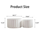 White Round Storage Table Set with Lift-Off Lid