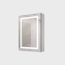 20 X 28" Bathroom Medicine Cabinet With Mirror Wall Mounted LED Bathroom Mirror Cabinet With Lights, Anti-Fog, Waterproof, Dimmable, 3000K~6000K, Single Door, Touch Swich, Storage Shelves - Silver by Unique Piece Furniture