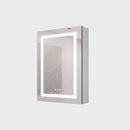 20 X 28" Bathroom Medicine Cabinet With Mirror Wall Mounted LED Bathroom Mirror Cabinet With Lights, Anti-Fog, Waterproof, Dimmable, 3000K~6000K, Single Door, Touch Swich, Storage Shelves - Silver by HouseOfZazla