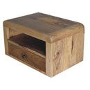 Chunky Floating Bedside, 1-Drawer, 1 Open Slot, Oak-ish