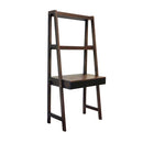 Ladder Desk, Ladder Style Display Shelf - Natural Wood / Brown