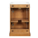 Bathroom Vanity With Integrated Sink, Soft-Closing Door - Natural Wood by HouseOfZazla
