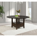 Fulton - Round Dining Table With Drawer - Dark Brown by HouseOfZazla
