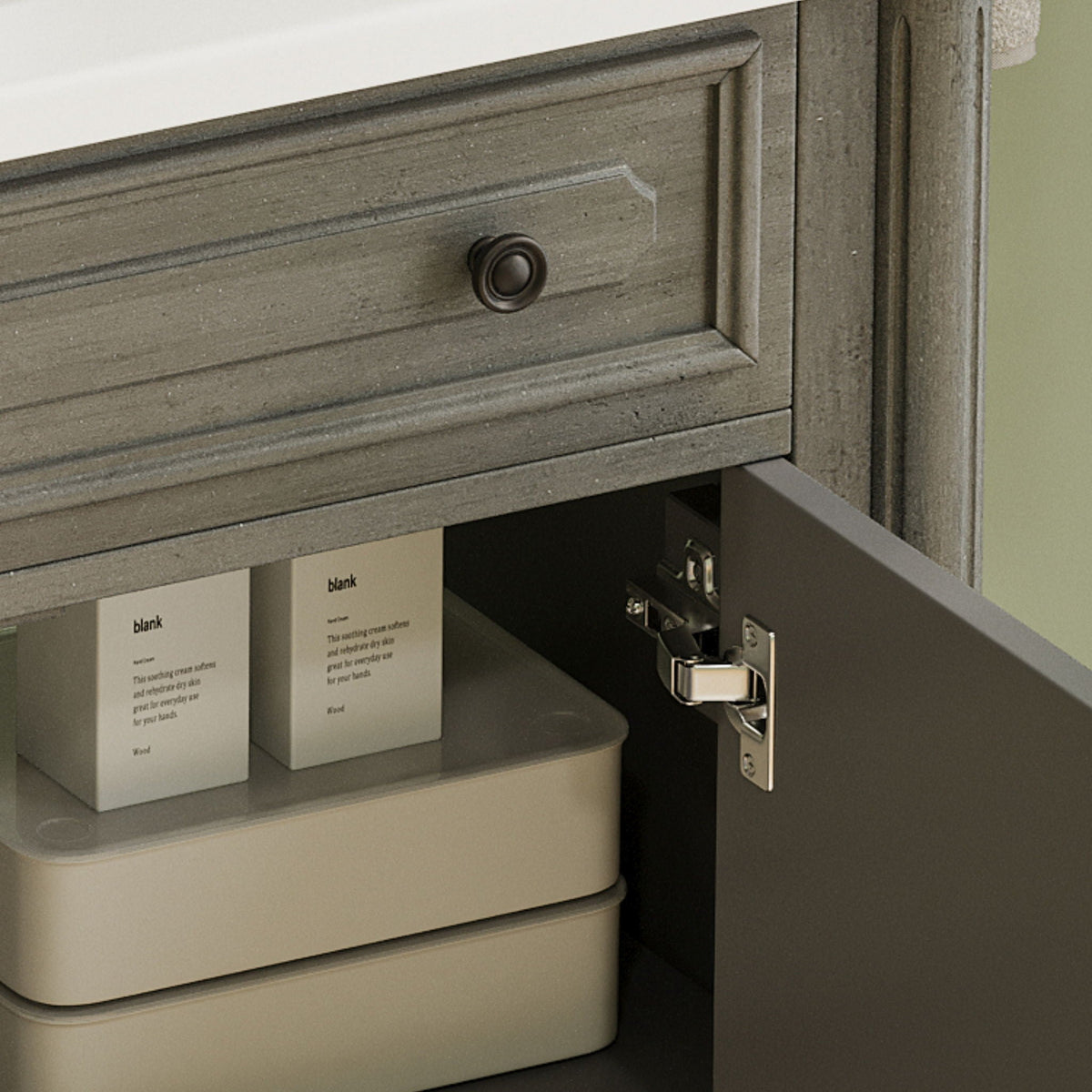 Vintage Bathroom Vanity With Sink, Rustic Cabinet With Soft Close Doors, photo 10 of 30