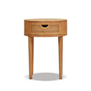 Cabana - Round Cane Storage Side Table - Natural Brown Oak by HouseOfZazla
