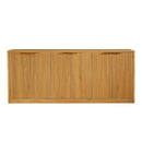 Fluted Sideboard Cabinet with 4-6 Doors and Wood-Grain Top