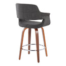 Vintage Flair - Mid-Century Modern Fixed Height Counter Stool With Swivel With Round Footrest (Set of 2) by Unique Piece Furniture