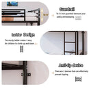 Bunk Bed with Ladder and High Guardrail Metal Bunk Bed, Storage Space, Noise Free, Twin Over Twin Size by HouseOfZazla