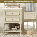 Bathroom Vanity With Sink, 2 Drawers Storage Cabinet, Open Shelf