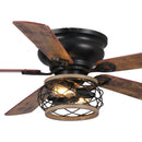 48" Antwerp Farmhouse Flush Mount Reversible Ceiling Fan with Lighting and Remote Control