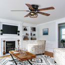 48" Antwerp Farmhouse Flush Mount Reversible Ceiling Fan with Lighting and Remote Control