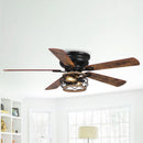 48" Antwerp Farmhouse Flush Mount Reversible Ceiling Fan with Lighting and Remote Control
