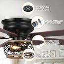 48" Antwerp Farmhouse Flush Mount Reversible Ceiling Fan with Lighting and Remote Control