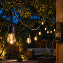 48 Ft Plug-In LED Outdoor String Lights Waterproof- Hanging, Dimmable 2W Vintage Edison Bulbs