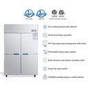 48-Inch Commercial 33 Cu.Ft Stainless Steel Reach-In Refrigerator With Four Split Doors (SAK83046) by SAKSBY WHOLESALE