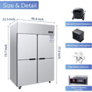 48-Inch Commercial 33 Cu.Ft Stainless Steel Reach-In Refrigerator With Four Split Doors (SAK83046) by SAKSBY WHOLESALE